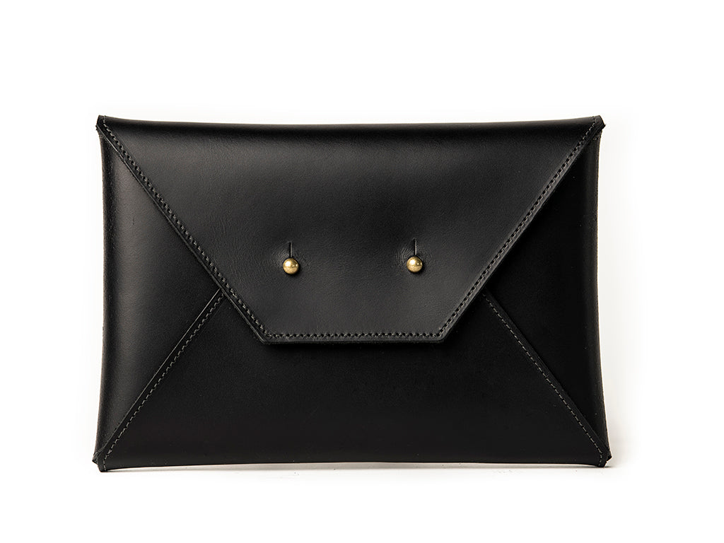 FENDI Fendi Vintage Black Embossed Portfolio Envelope Clutch Bag with Strap  | Black Women's Shoulder Bag | YOOX